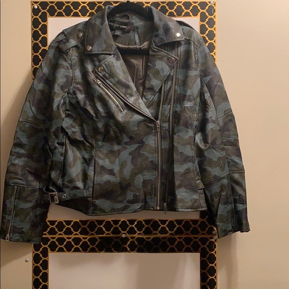 CL COLLECTIONS Jackets & Blazers - CL JACKET, FAUX LEATHER, MOTO, SIZE LARGE